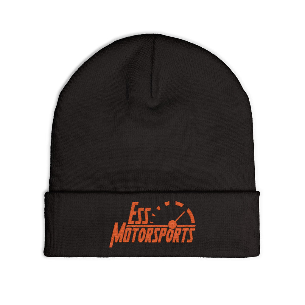 Motorsports Embroidered Knit Beanie — ESS Racing Logo Winter Hat