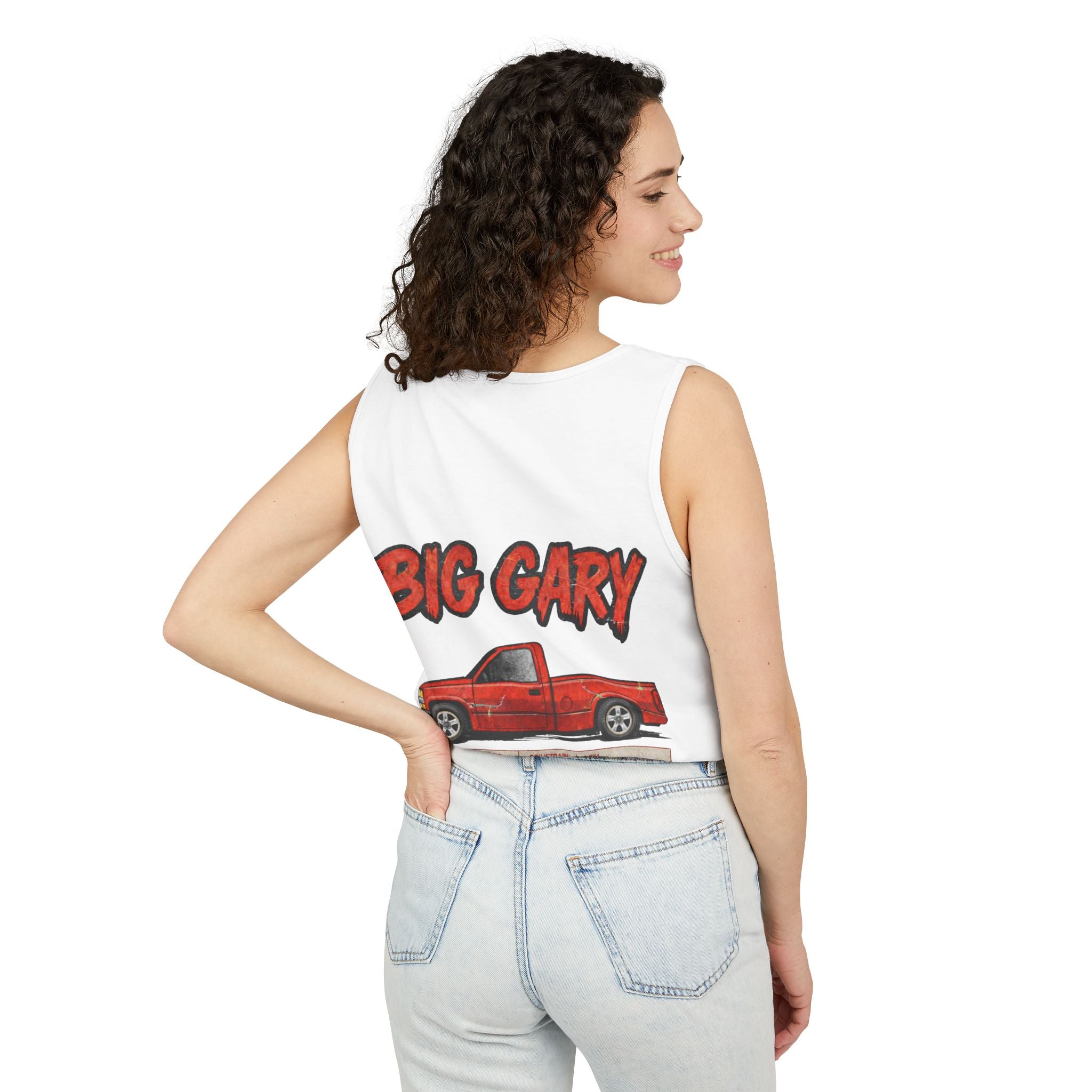Big Gary Classic Truck Tank Top – Vintage Red Pickup Motorsports Graphic
