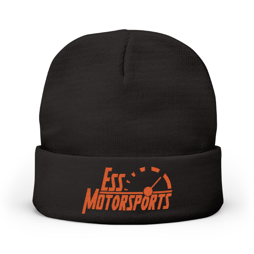 Motorsports Embroidered Knit Beanie — ESS Racing Logo Winter Hat